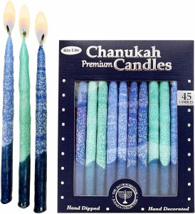 Picture of Chanukah Candles Premium Frosted Shades of Blue